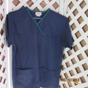 Peaches Scrub Top Navy Blue - Picture 1 of 5