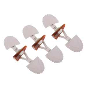 3 Pairs Beige PU Leather Horn Toggle Buttons Sewing Buckle Coat Fastener DIY - Picture 1 of 9