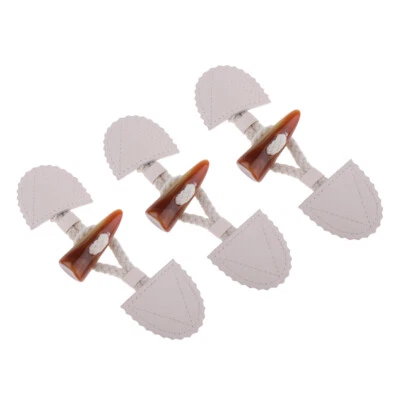 3 Pairs Beige PU Leather Horn Toggle Buttons Sewing Buckle Coat Fastener DIY - Image 1 of 4