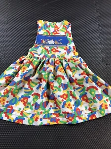 Girls smocked dress size 4 Appropriate Embroidered Circus Animals Clowns - Picture 1 of 8