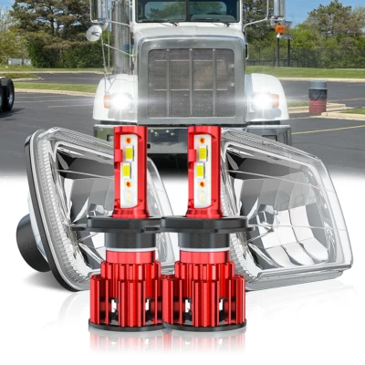 Faros LED 2x6 "5X7" pulgadas haz alto H4 aptos para Peterbilt 365 367 2008-2017 Foto 1 de 4