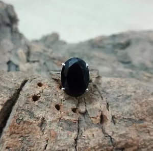 Anello fatto a mano in argento sterling 925 con pietra preziosa onice nera na... - Foto 1 di 14