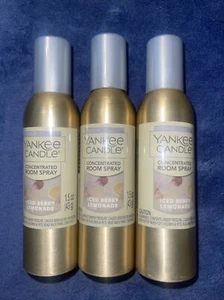 (Lot Of 3) Yankee Candle Iced Berry Lemonaid Concentrated ROOM SPRAY Mist New - Picture 1 of 2