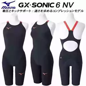 Costume da bagno donna MIZUNO GX SONIC 6 NV FINA N2MGA70196 nero rosso nuovo Giappone!!! - Foto 1 di 10