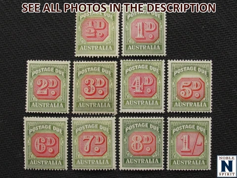 NobleSpirit Australia #J71-J80 MLH $143 FVF1946-57 Postage Due Set Cover