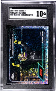 Lewis Hamilton😎 2024 Topps Chrome F1 #158 Mini-Diamond Refractor SGC10 GM /299 - Picture 1 of 3