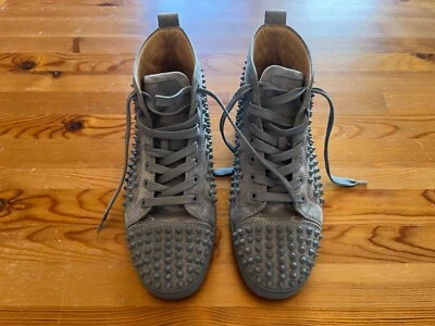 Christian Louboutin Orlato Zapatillas Altas Picos Gris Gamuza Foto 1 de 4