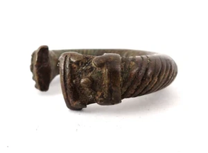 Large 19th C African Niger Baoulé Dogon Bronze Currency Slave Bracelet #20 - Picture 1 of 24