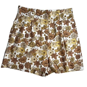 C&C California Floral Linen Blend High Waisted Retro Paperbag Shorts NWT Boho - Picture 1 of 10