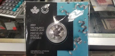 Canada 2022 Congratulations Treasured Maple Leaf Fine Silver 1 Oz Coin Cover
