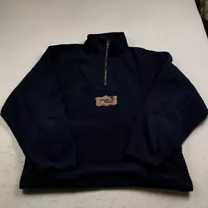 VINTAGE Pebble Beach Golf Jacket Mens XL Blue 1/4 Zip Fleece Pullover 90s - Picture 1 of 10