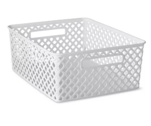Mainstays Medium Decorative Storage Basket, White Brand New - Picture 1 of 4