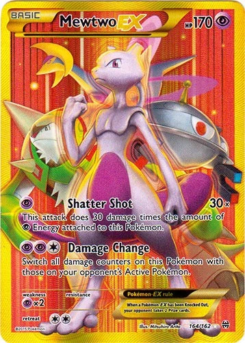 Moderately Played, English Pokemon Holo Mewtwo-EX - 164/162 - Secret Rare XY - B - Image 1 of 1