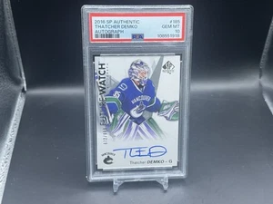 2016-17 SP Autentico Thatcher Demko Future Watch Rookie Auto /999 PSA 10 - Foto 1 di 2