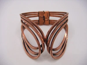 VINTAGE SIGNIERTER RENOIR KUPFER SCHARNIER MANSCHETTE ARMREIF ARMBAND NACHLASS - Bild 1 von 14