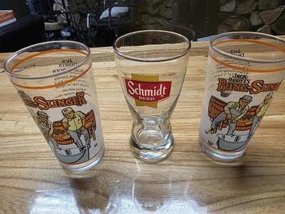Lote de 3 vasos de cerveza Schmidt Jack Daniel vintage Foto 1 de 3