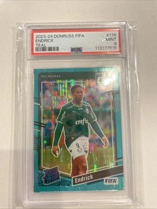 2023-24 Panini Donruss Optic FIFA Rated Rookie Endrick #176 Teal /199 PSA 9 - Picture 1 of 2