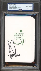 Sam Burns Signed Augusta Masters Golf Scorecard PSA/DNA GEM MINT 10 AUTO PGA - Picture 1 of 2
