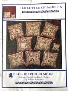 Blue Ribbon Designs-Red Letter Ornaments Chart - Picture 1 of 2