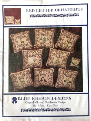 Blue Ribbon Designs-Red Letter Ornaments Chart - Image 1 of 2