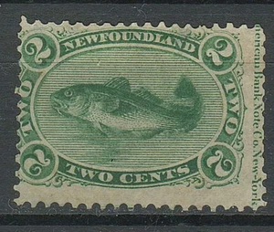 Canada - Newfoundland 1880/96 2 c.☀ Fish year stamp ☀ Unused MH - Picture 1 of 2