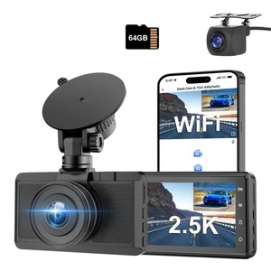 Dash Cam Front and Rear Camera, CHORTAU 3Inch Screen WiFi Dash cam, Upgraded - Picture 1 of 7