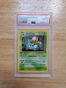 Pokemon PSA 10 GEM MINT 1999 Ivysaur Bisaknosp 1st Edition German Base Set Card - Picture 1 of 2