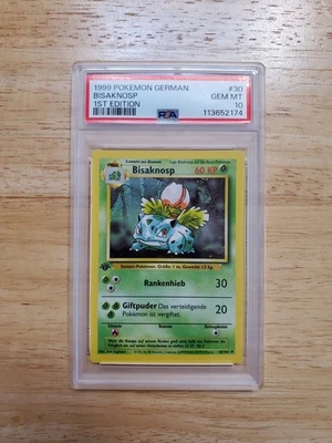 Pokemon PSA 10 GEM MINT 1999 Ivysaur Bisaknosp 1st Edition German Base Set Card - Image 1 of 2
