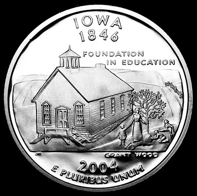 2004 S Iowa State Mint Silver Proof Statehood Washington Quarter from Proof Set - Image 1 of 2