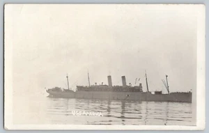 USS America ID-3006 Enviado Ice Berg Mensaje Titanic Foto Real Postal RPPC C1912 - Imagen 1 de 2