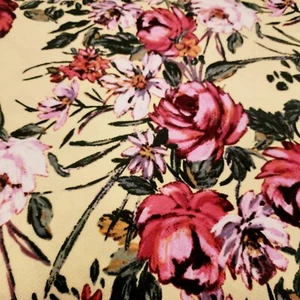 Wild Rose Floral Crepe Knit Fabric Contemporary By the Yard - Picture 1 of 5