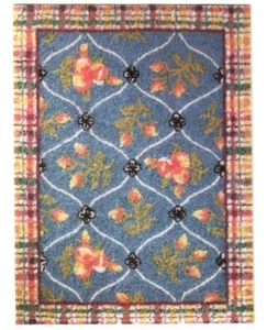 Dollhouse Miniature Hooked Wood Trellis  Printed Area Rug 5.25" x 7" WN1152 - Picture 1 of 1