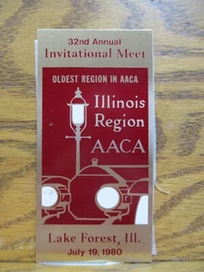 Vintage Antique Auto Club of America Illinois Region 1980 Car Show Dash Plaque - Picture 1 of 3