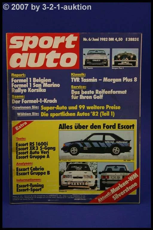 Sport Auto 6/82 TVR Tasmin Morgan +8 Ford Escort RS - Immagine 1 di 1