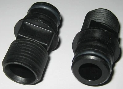 2 штекерных фитинга электрического насоса Flojet 3/4 дюйма Quadport 20381 — резьба 1/2 дюйма — 14 штекеров - Изображение 1 из 4