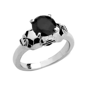 Women's Harley-Davidson Sterling Silver Black Ice Ring 100 / HDR0373 - Picture 1 of 2