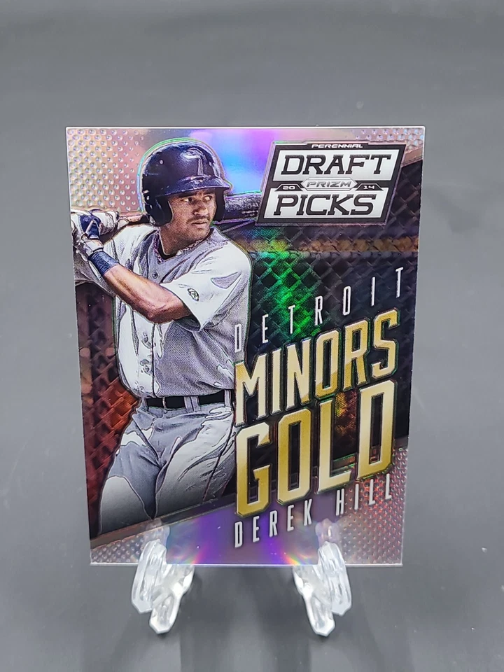 2014 Derek Hill SP Minors Gold Silver Refractor Panini Prizm Draft Picks - Image 1 of 2