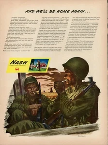 1944 Nash Kelvinator Military Army Home Again Vintage Old Print Ad Windmill N-K - Bild 1 von 8