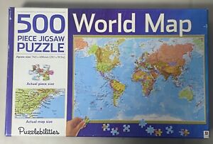 World Map 500 Piece Jigsaw Puzzle 740mm x 496mm Puzzlebilityies. 