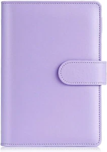 3X Purple A6 PU Leather 6-Ring Notebook Binder Planner Organizer - Picture 1 of 4