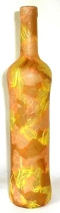 DIY ★ Leuchtflasche ★ beleuchtete Flasche ★ MOSAIK ★ braun orange gelb ★ 33cm ★ - Picture 1 of 1