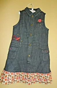 La Compagnie des Petits Girl's Dark Blue Denim Sleeveless Cotton Dress size 6A - Picture 1 of 6