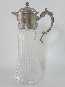 Vintage Silver Top Crystal Caraffe Decanter with Ice Chiller Insert - Picture 1 of 11