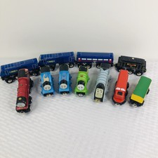 THOMAS THE TRAIN MIXED LOT OF WOODEN ENGINES AND CARS SPENCER PERCY