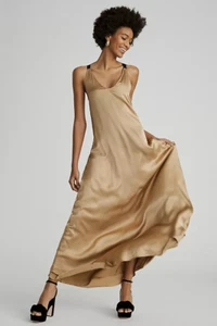 Magali Pascal Open Back Silk Maxi Dress-M-$389-A603-25 - Picture 1 of 3