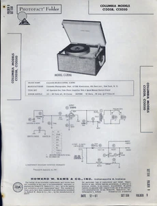Sams Photofact Folder Columbia Models C1205B/G PFAX27 - Picture 1 of 1