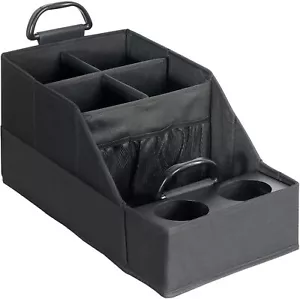Car Seat Organizer:12 compartments,2 metal cup holders,fits trucks,trunks.Black - Picture 1 of 8