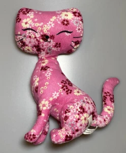 NEN Pink Floral Siamese Cat Plush Stuffed Animal Soft Toy National Ent. Network - Picture 1 of 3