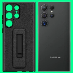 Flexible Black Push-Pull Bracket TPU Case for Samsung Galaxy S24 Ultra SM-S928U - Picture 1 of 1