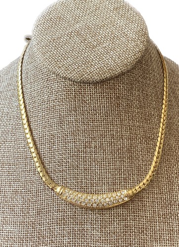 Collana Christian Dior Strass Pavimentazione Oro Strass Spina di Arina! 17 5